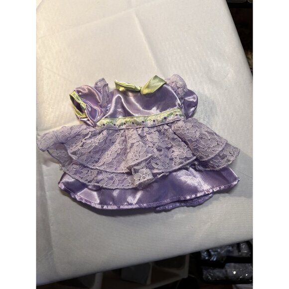 Cabbage Patch Kids Dolls Dress For 14” 16” Purple Satin Lace Coleco Vtg - Picture 8 of 9